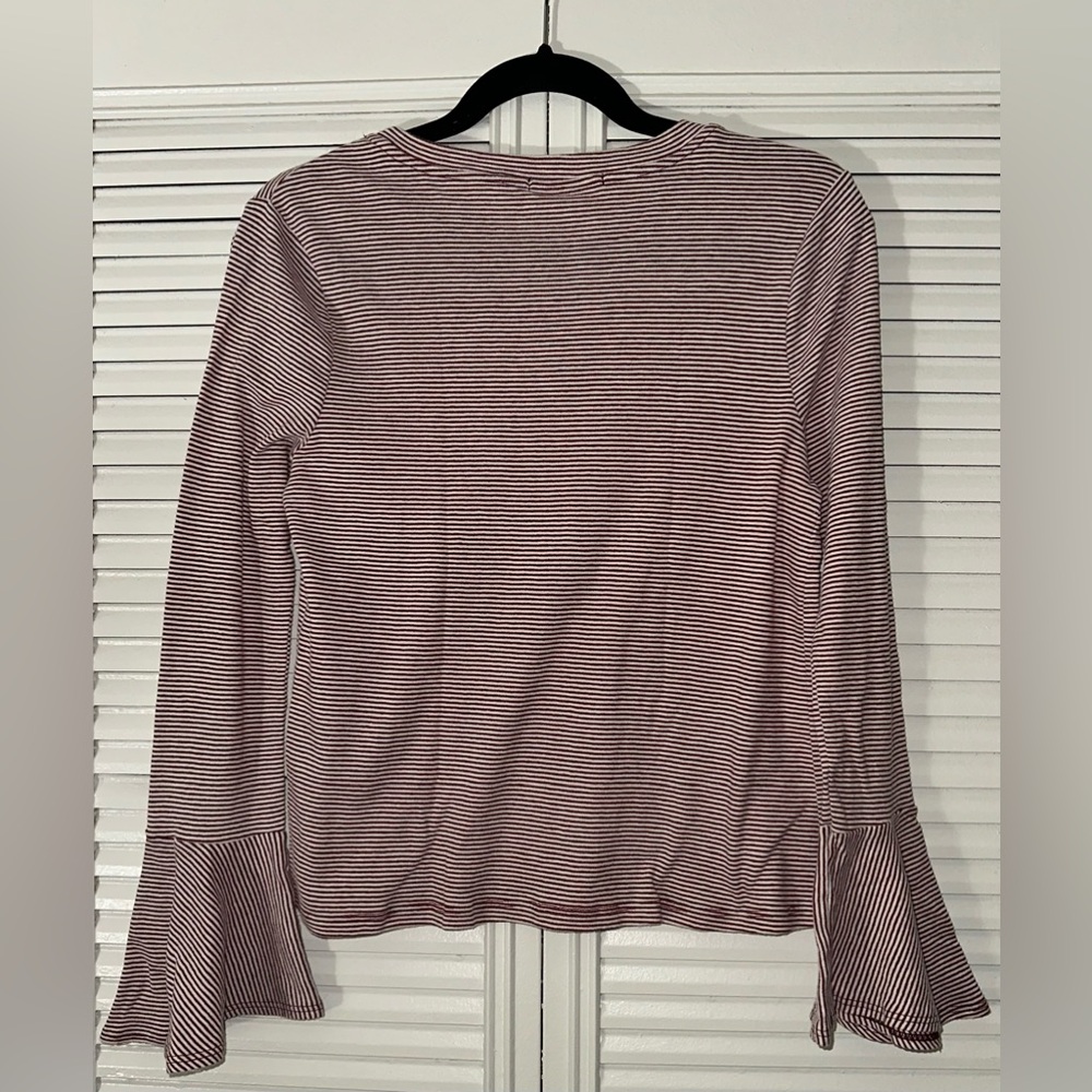 Anthropologie Ro & De Striped Bell Sleeve‎ Knit Top Size M - Picture 4 of 10